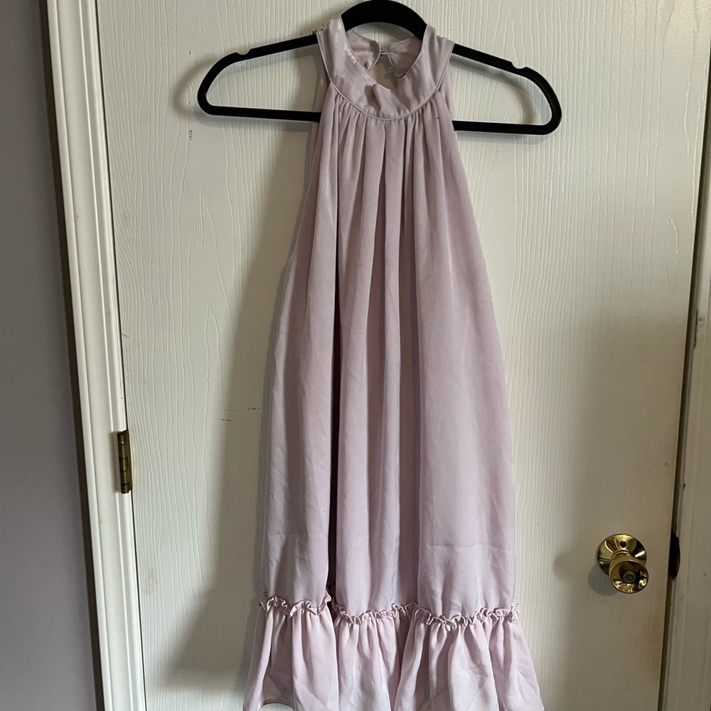 Shinestar Purple Ruched Halter Sundress